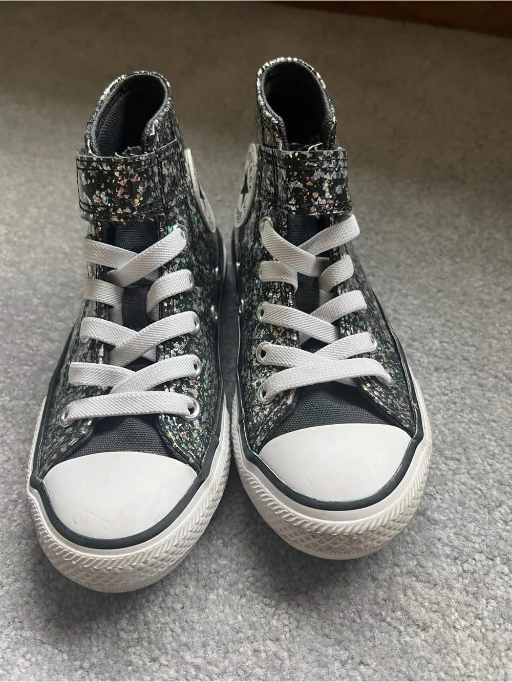 Converse Kids Black Glitter High-Top Sneakers
